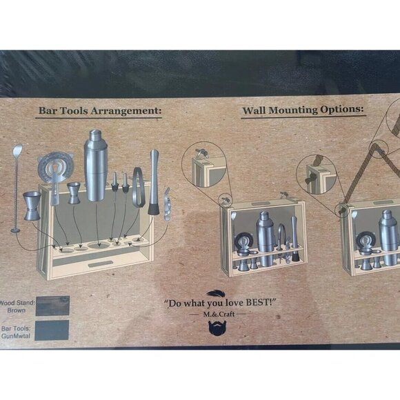 10-Pieces Mixology Bar Kit with Stand Complete Cocktail Shaker Bartender Tools - Picture 5 of 6